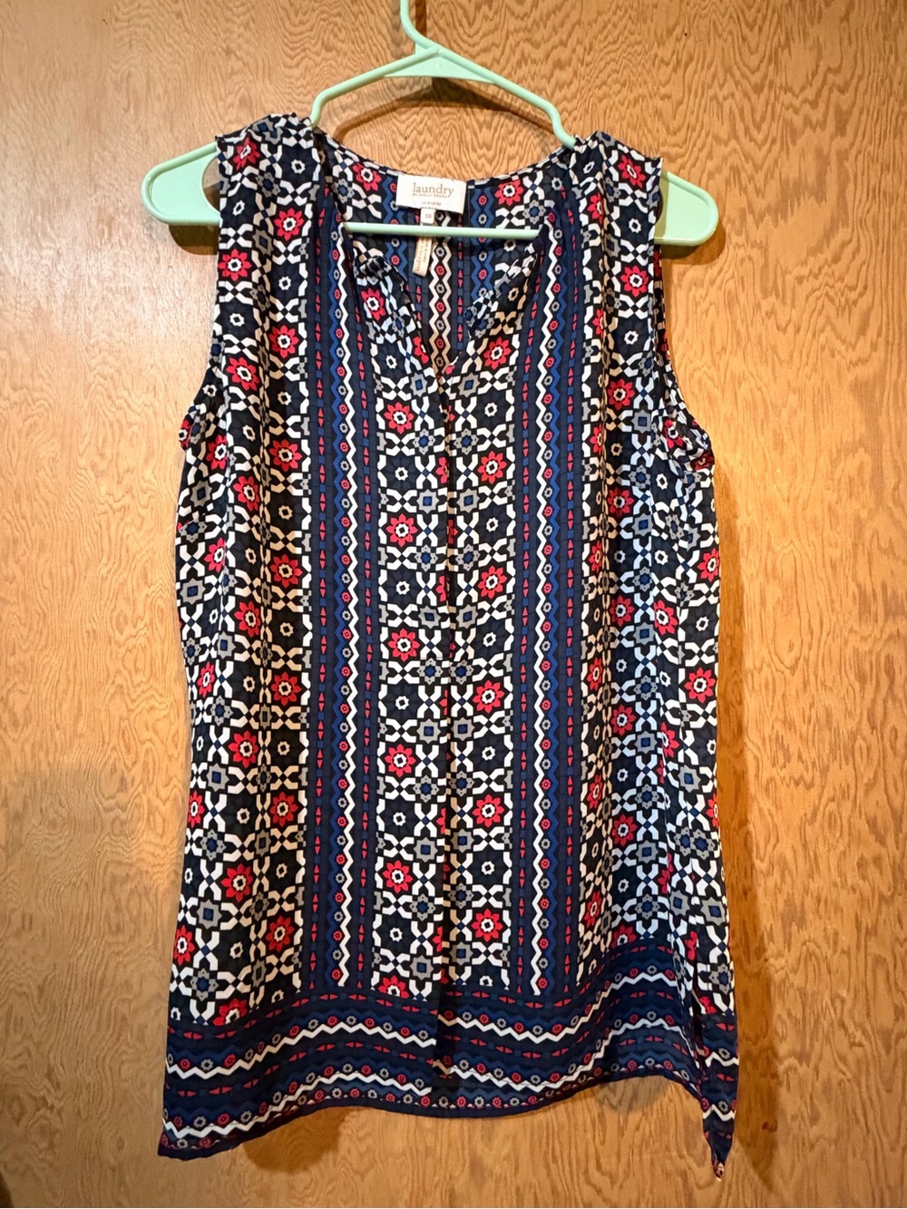 Laundry by Shelli Segal Navy Floral-Print Sleeveless Top